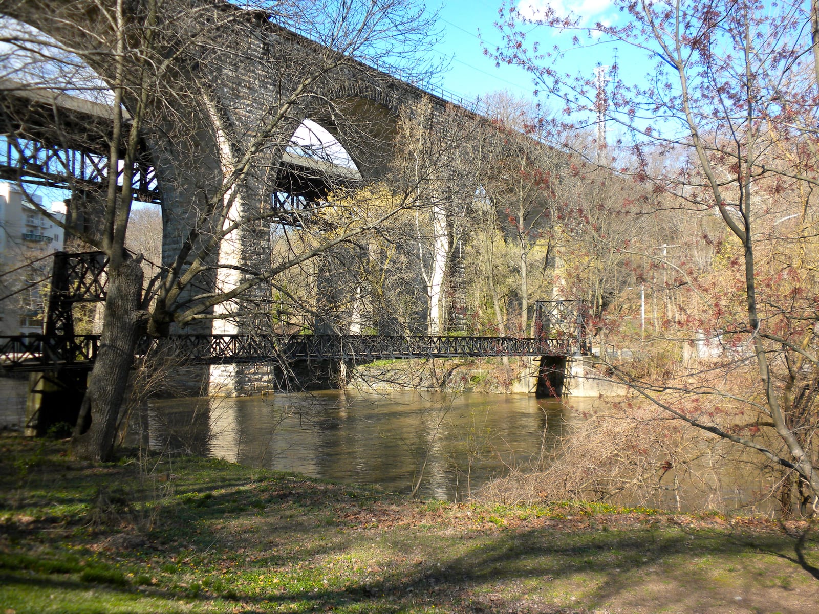 Three historic bridges spanning the Brandywine in Brandywine Park