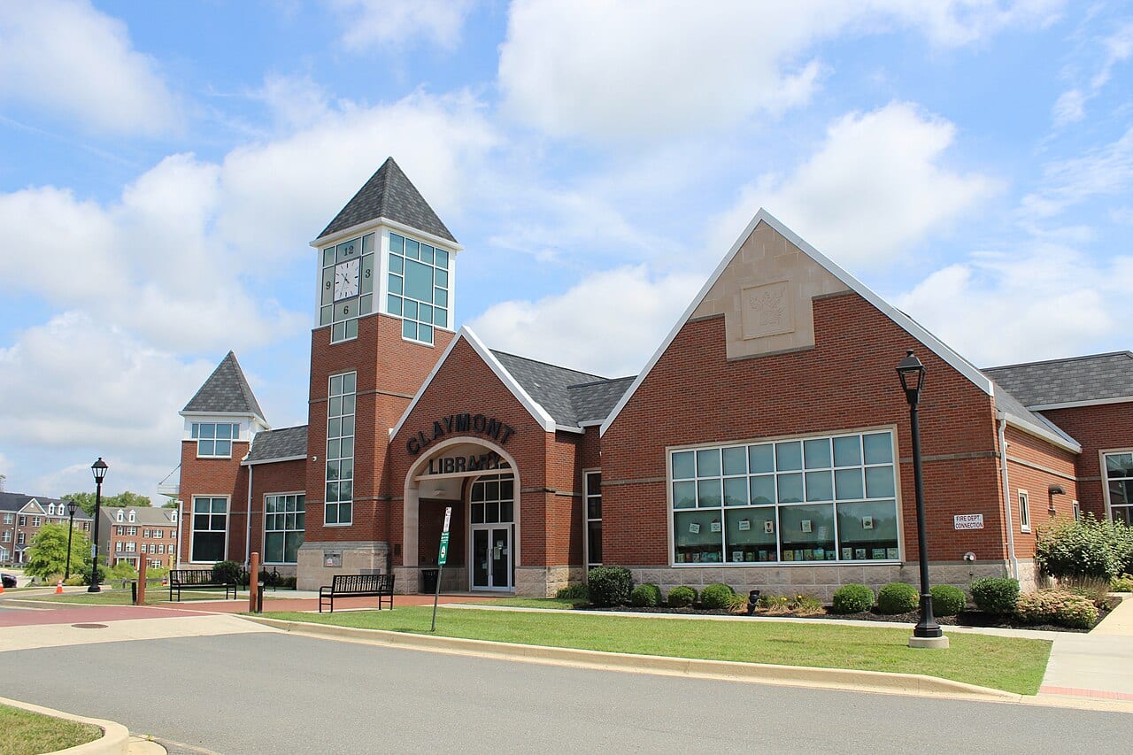 This is the Claymont Library in Claymont, Delaware. It was constructed in 2013 and is located within the Darley Green neighborhood of Claymont.