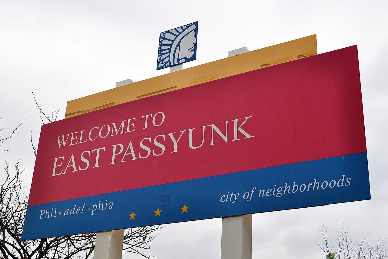 Gateway Plaza East Passyunk Welcome Sign on E Passyunk Ave at Broad and McKean Sts Philadelphia PA