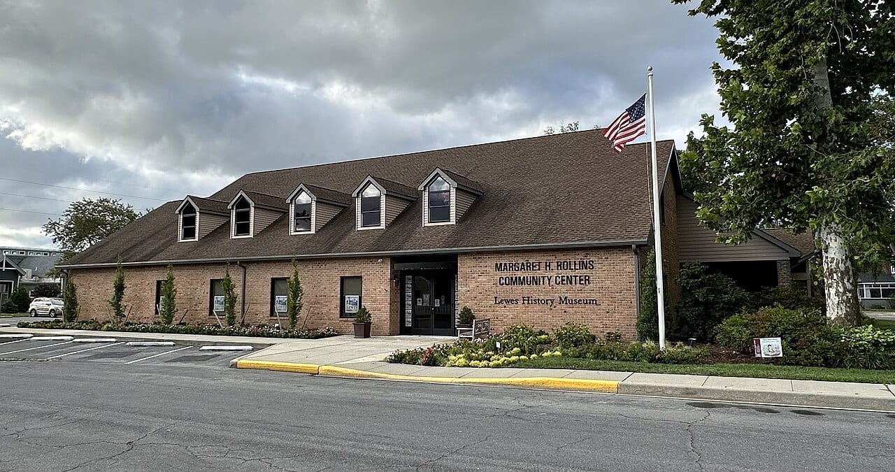 Margaret H. Rollins Community Center and the Lewes History Museum operate under the aegis of the Lewes Historical Society. This property is located at 101 Adams Avenue, Lewes, Dela