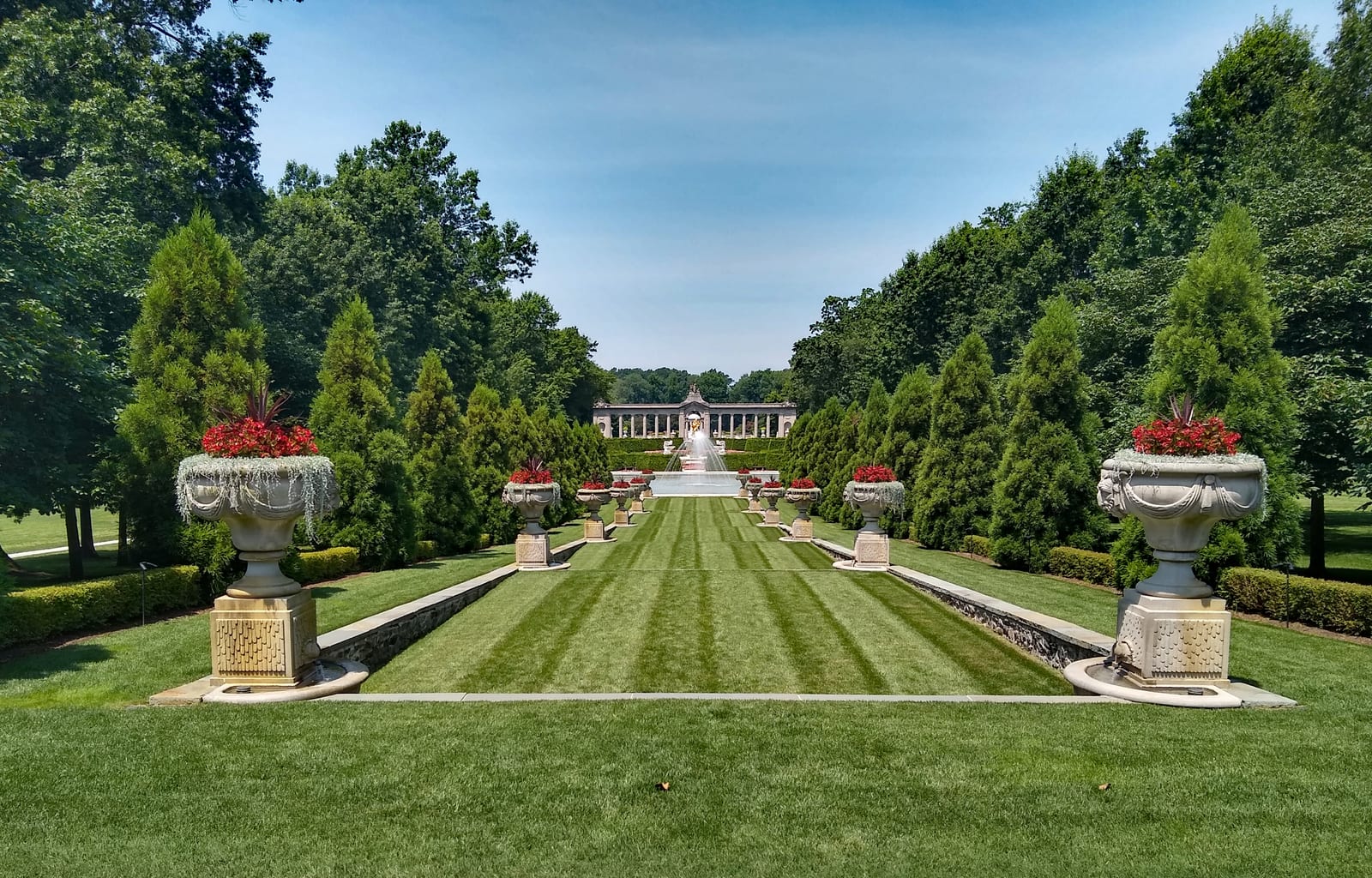 The Long Walk formal gardens at Nemours Estate