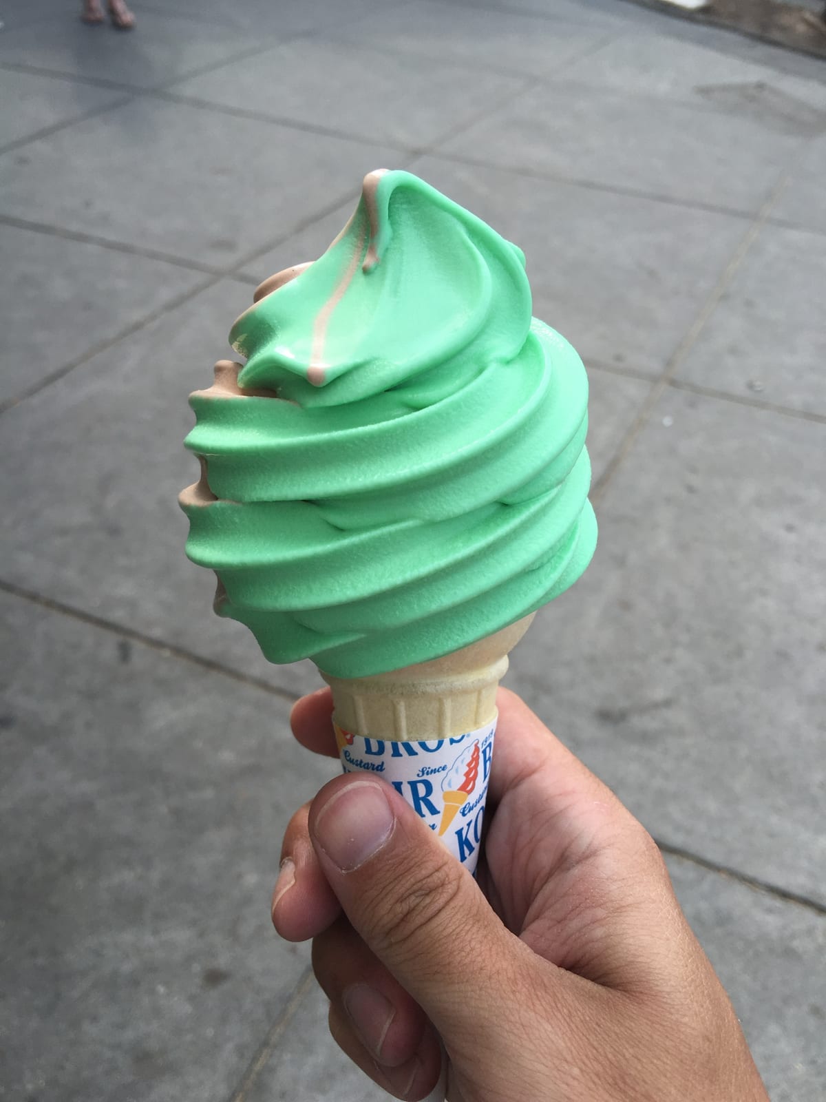 A mint-green soft-serve cone on the Rehoboth Beach boardwalk